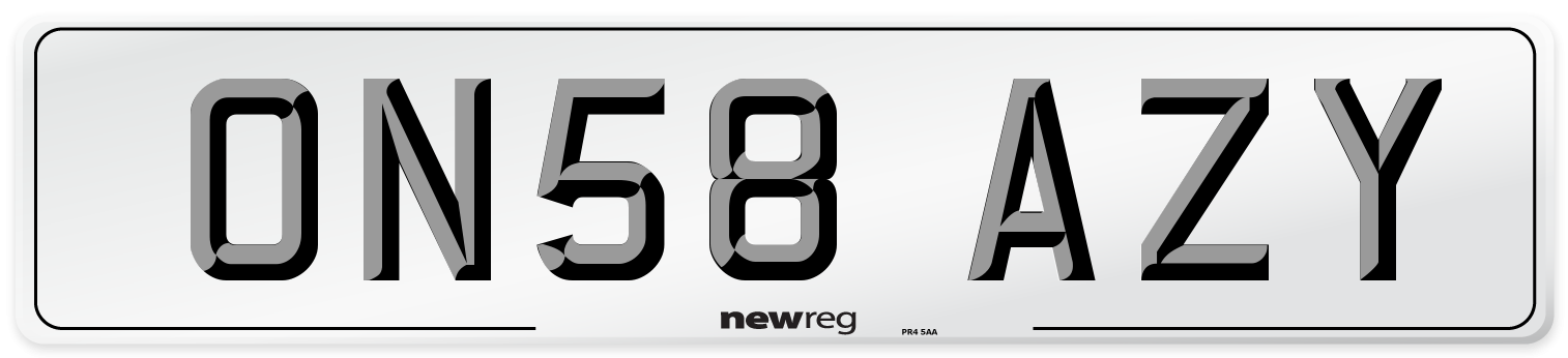 ON58 AZY Number Plate from New Reg